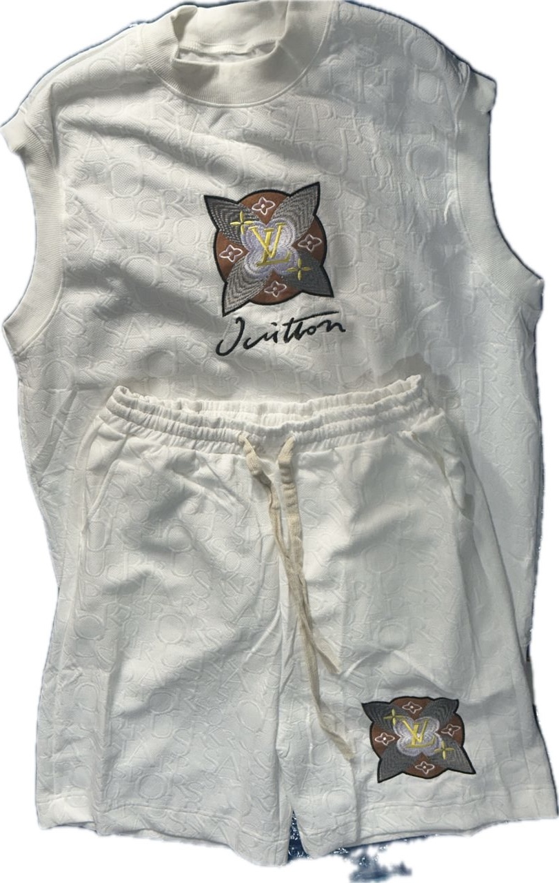 🤍✨ White Sleeveless Designer Set | Top & Shorts