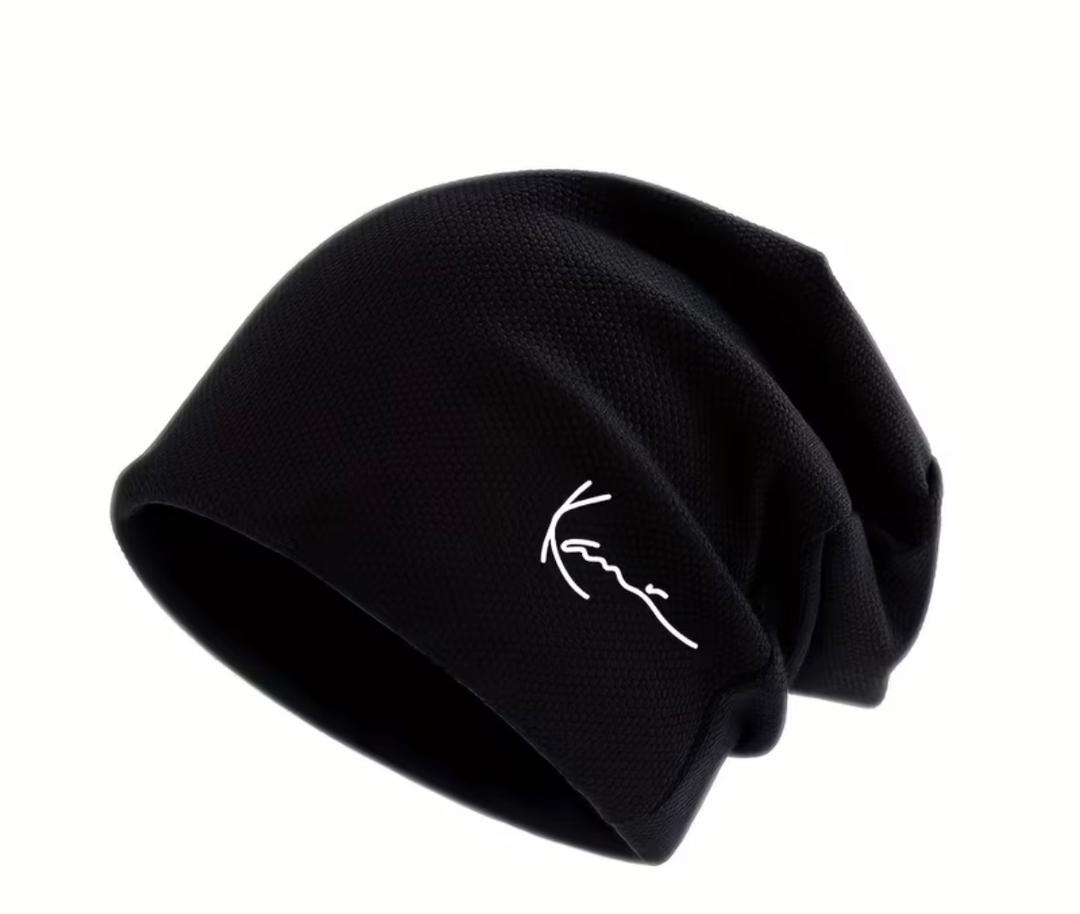 Minimalist Signature Slouchy Beanie – Midnight Black