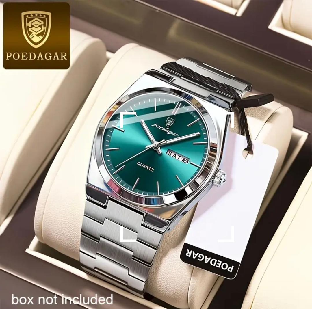 Poedagar Royal Emerald Stainless Steel Quartz Watch