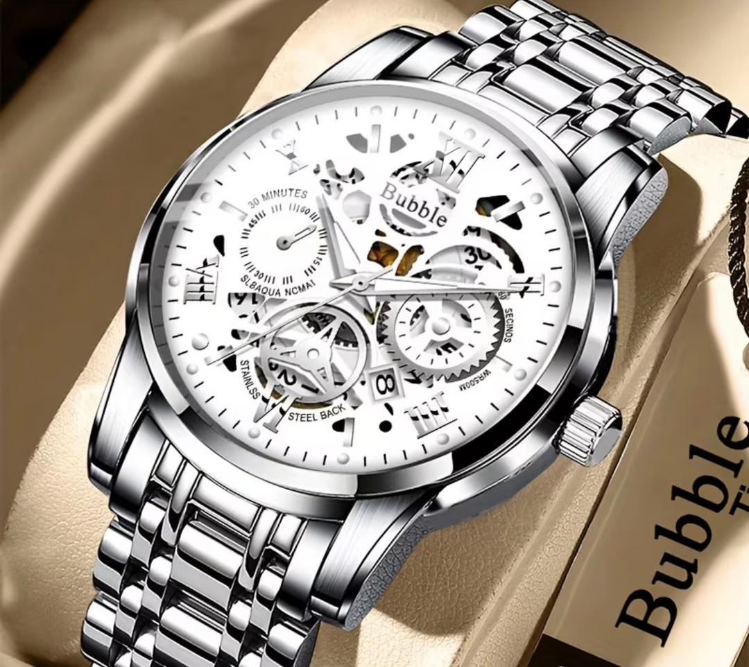 Buy Bubble Executive Skeleton Style Silver & Arctic White Chain Watch in Bonny Island