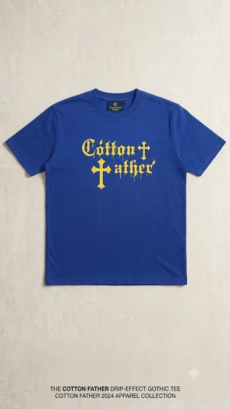 Buy  Cotton Father Drip-Effect Gothic Tee – Blue (Size 2XL) in Bonny Island
