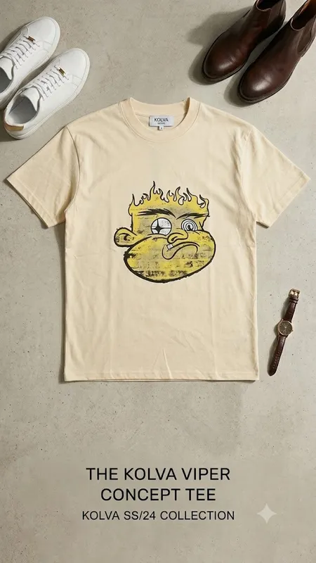 Buy Kolva Viper Concept Tee – Cream Graphic T-Shirt | SS/24 Collection | Size XXXL in Bonny Island