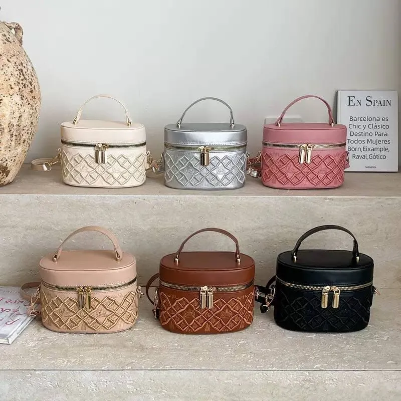 Embroidery Cone Vanity Crossbody Bag